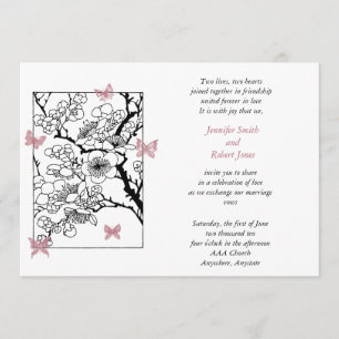 Butterfly Dreams Dusty Rose Wedding Invitation