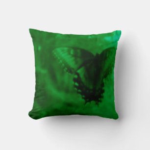 Butterfly Dreams - Green Throw Pillow