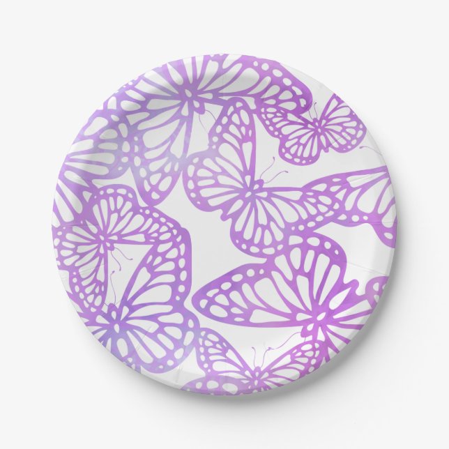 Butterfly Dreams (Lavender) Paper Plates (Front)