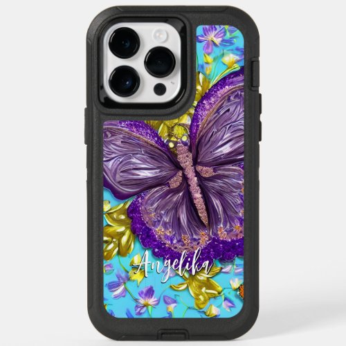 Butterfly Dreams Personalized Name OtterBox iPhone 14 Pro Max Case