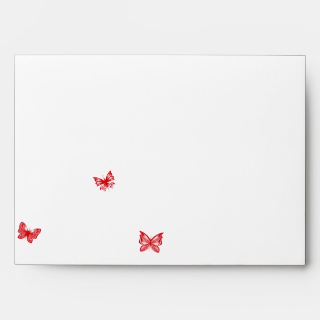 Butterfly Dreams: Red Wedding Envelope (Front)