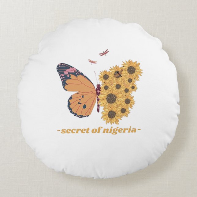 "Butterfly Dreams" Round Pillow (Front)