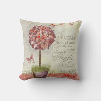 Butterfly Dreams Swirl Tree Inspirational Chic Throw Pillow by AudreyJeanne at Zazzle
