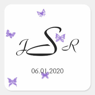 Butterfly Dreams: Violet Monogram Sticker