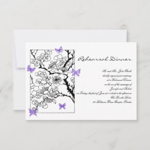 Butterfly Dreams: Violet Wedding Rehearsal Invitation