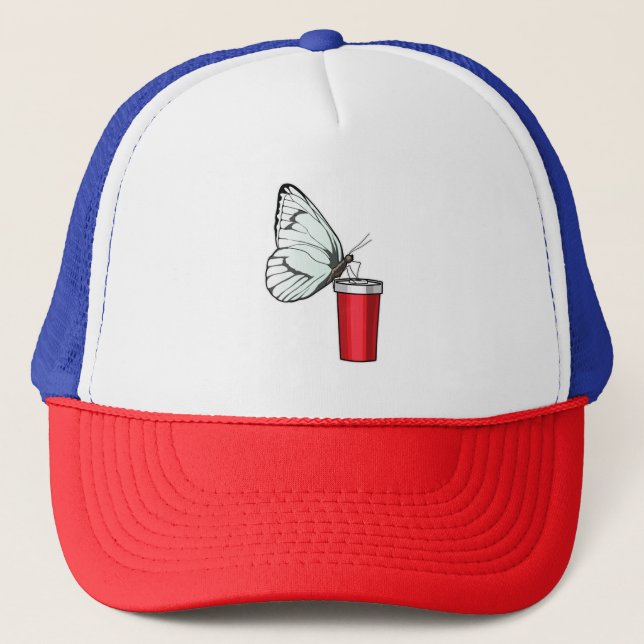Butterfly Drinking mug Trucker Hat (Front)