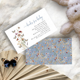 Butterfly Dusty Blue Books For Baby Enclosure Card