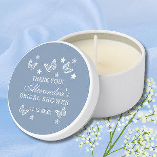 Butterfly Dusty Blue Bridal Shower Thank You Mini Candle Favors