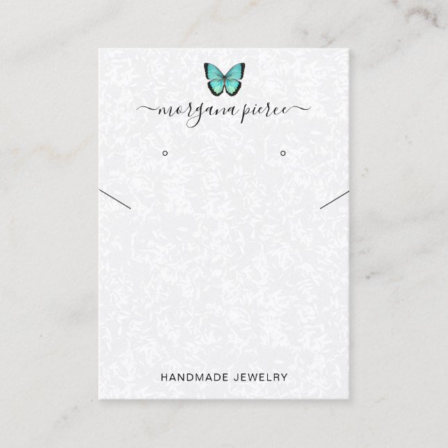 Butterfly Earring and Necklace Display Holder Business Card (Front)