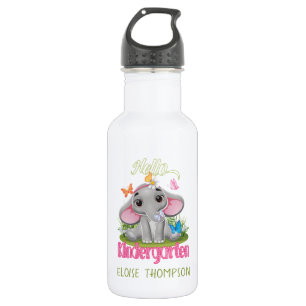 Butterfly Elephant Kindergarten Back to School   Stainless Steel Water Bottle