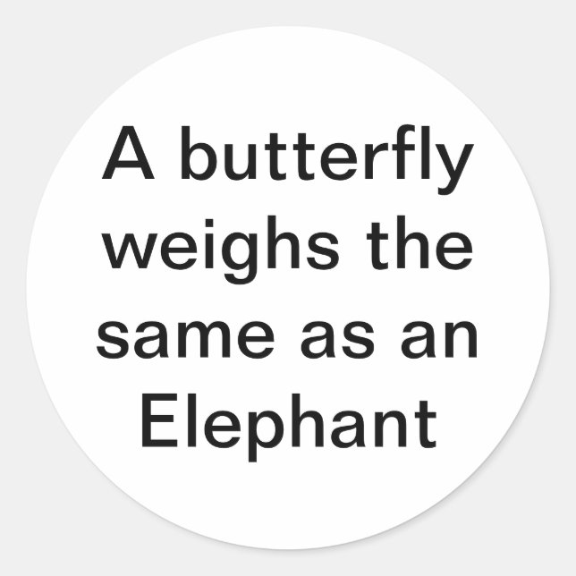butterfly Elephant Same Hankamer Artjunkhaus fun Classic Round Sticker (Front)