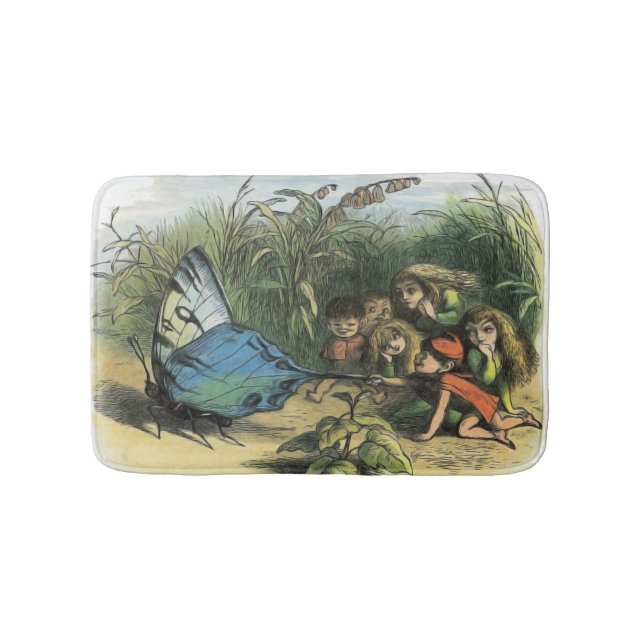 Butterfly Elf Artwork Cute Elves Butterflies Bath Mat (Front)