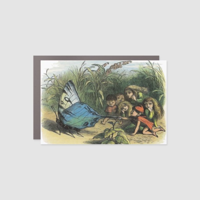 Butterfly Elf Artwork Cute Elves Butterflies Car Magnet (Front)