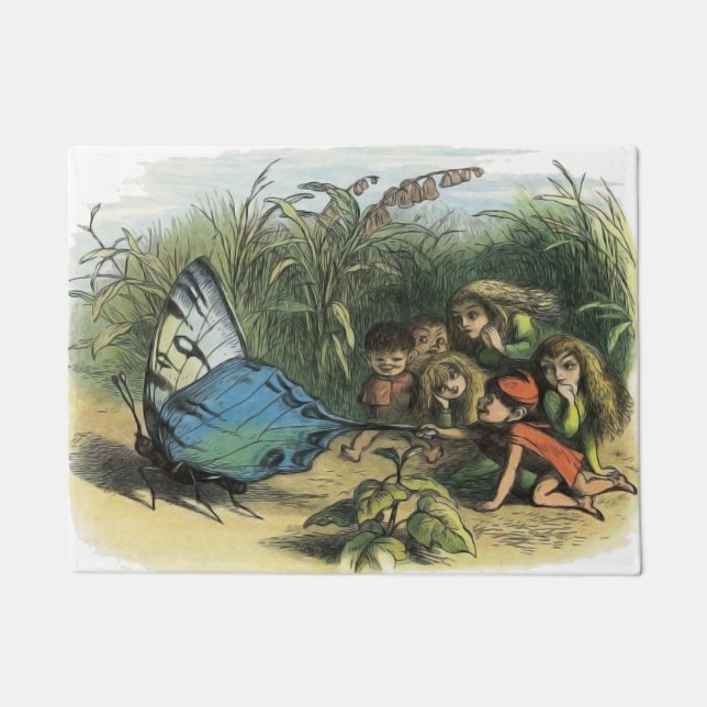 Butterfly Elf Artwork Cute Elves Butterflies Doormat (Front)