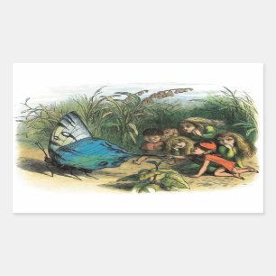 Butterfly Elf Artwork Cute Elves Butterflies Rectangular Sticker