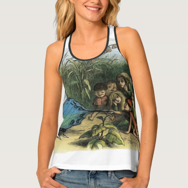 Butterfly Elf Artwork Cute Elves Butterflies Tank Top (Front)