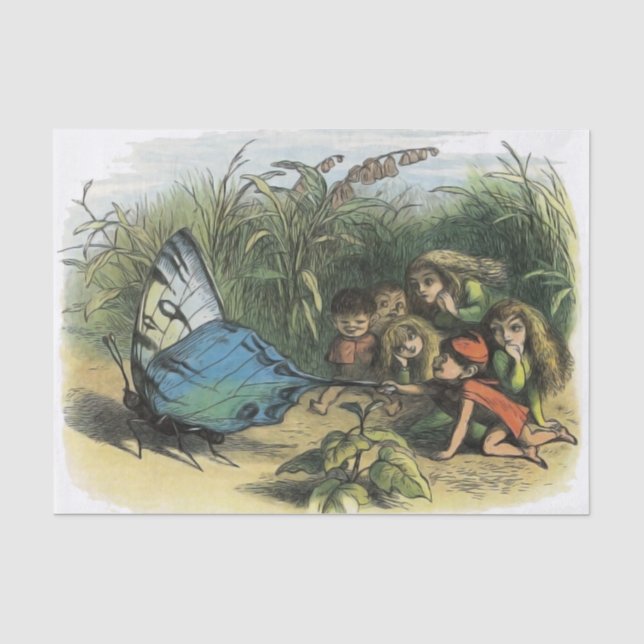 Butterfly Elf Artwork Cute Elves Butterflies Tissue Paper (Front)