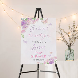Butterfly Enchanted Baby Shower Welcome Sign