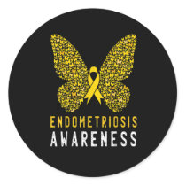 Butterfly Endometriosis Awareness Month Classic Round Sticker