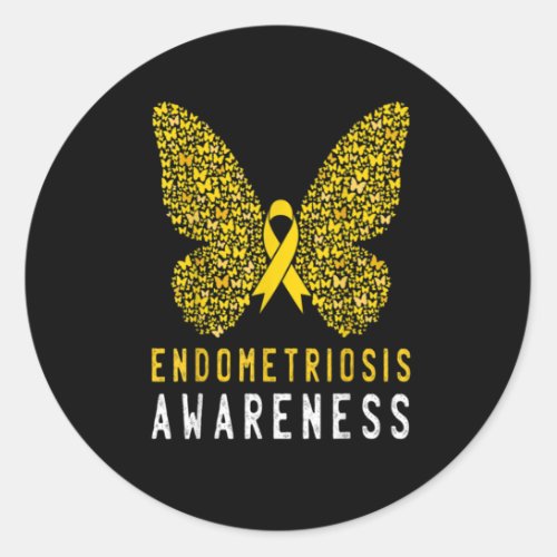 Butterfly Endometriosis Awareness Month Classic Round Sticker