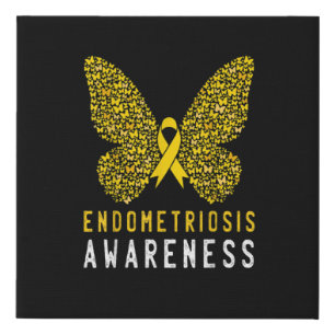 Butterfly Endometriosis Awareness Month Faux Canvas Print