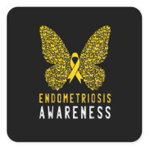 Butterfly Endometriosis Awareness Month Square Sticker