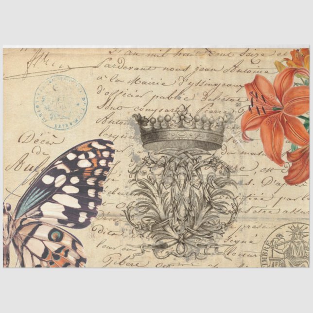 Butterfly Ephemera Decoupage Paper (Front)