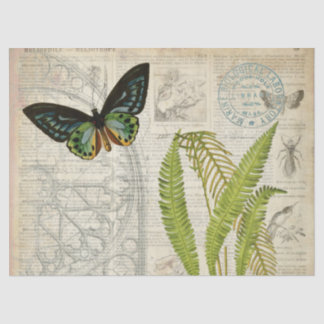 Butterfly Ephemera Decoupage Paper
