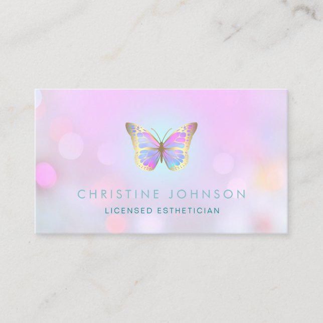 butterfly esthetician salon spa business card (Front)