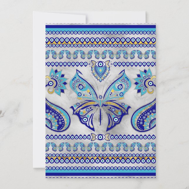 Butterfly Evil Eye Ornament Holiday Card (Front)