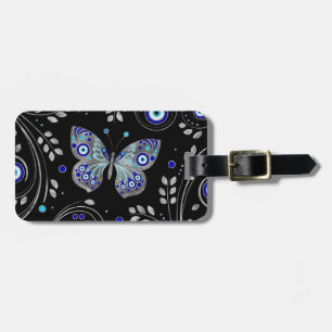 Butterfly Evil Eye Ornament Luggage Tag