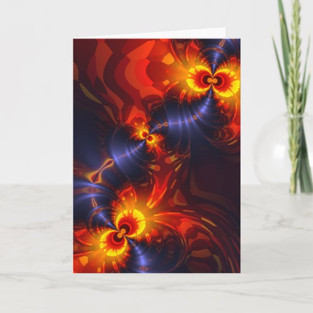Butterfly Eyes - Violet & Gold Wings Card (Front)