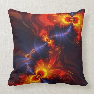 Butterfly Eyes - Violet & Gold Wings Throw Pillows