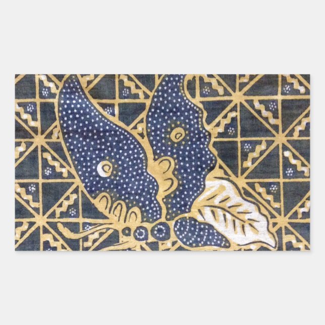 Butterfly Fabric Rectangular Sticker (Front)