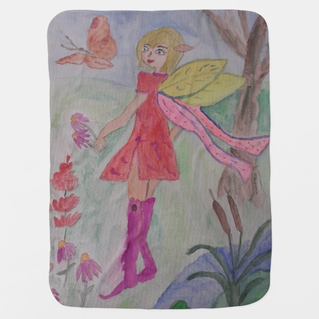 Butterfly Fairy Baby Blanket (Front)