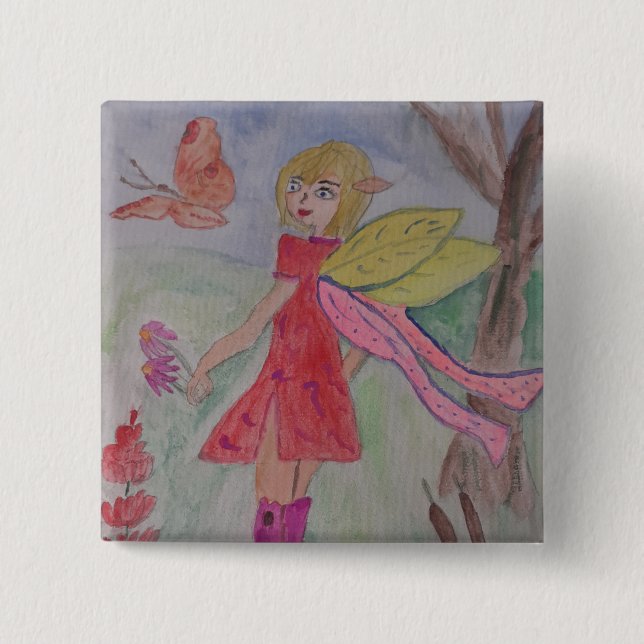 Butterfly Fairy  Button (Front)