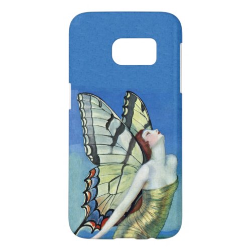 Butterfly Fairy Colorful Monarch Wings Blue Sky Samsung Galaxy S7 Case