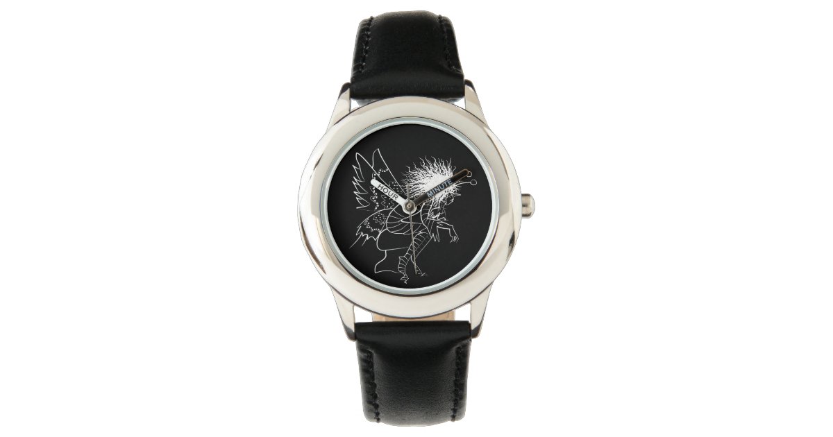 Butterfly Fairy Drawing Elegant Black And White Watch Zazzle Com