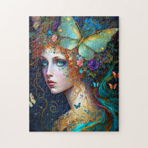 Butterfly Fairy Elf Lady Fantasy Art Jigsaw Puzzle