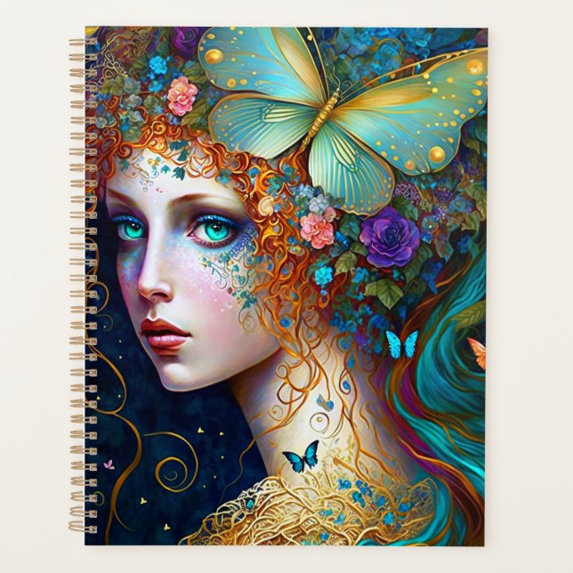 Butterfly Fairy Elf Lady Fantasy Art Planner (Front)
