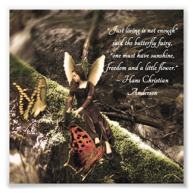Butterfly Fairy Hans Anderson Quote Photo Print (Front)