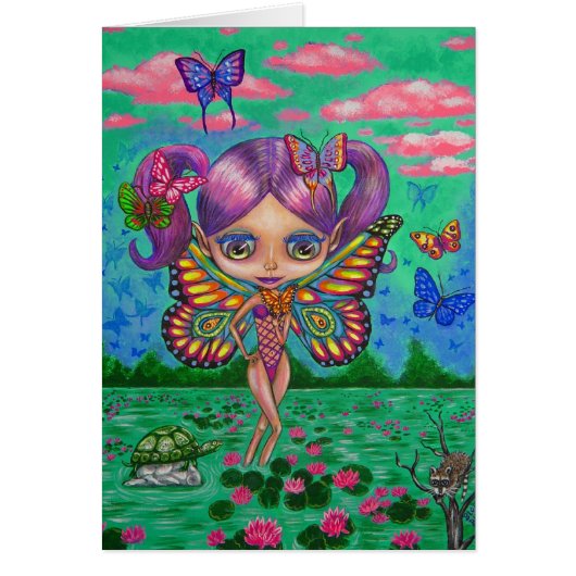 Butterfly Fairy of the Water Lilies Card (Front)