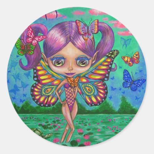 Butterfly Fairy of the Water Lilies Sticker