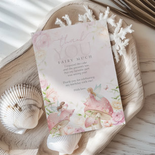 Butterfly Fairy Woodland Blossoms Thank You Card