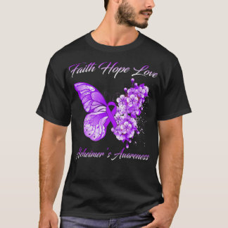 Butterfly Faith Hope Love Alzheimer’S Awareness T-Shirt