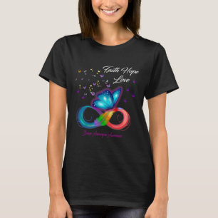 Butterfly Faith Hope Love Brain Aneurysm Awareness T-Shirt
