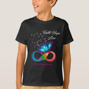 Butterfly Faith Hope Love Brain Aneurysm Awareness T-Shirt