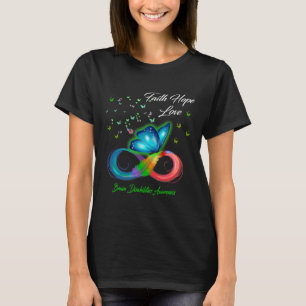 Butterfly Faith Hope Love Brain Disabilities Aware T-Shirt