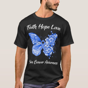 Butterfly Faith Hope Love Colon Cancer Awareness T-Shirt