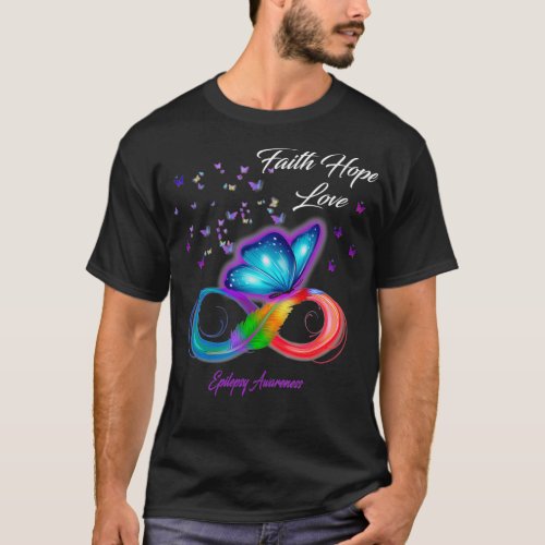 Butterfly Faith Hope Love Epilepsy Awareness T_Shirt